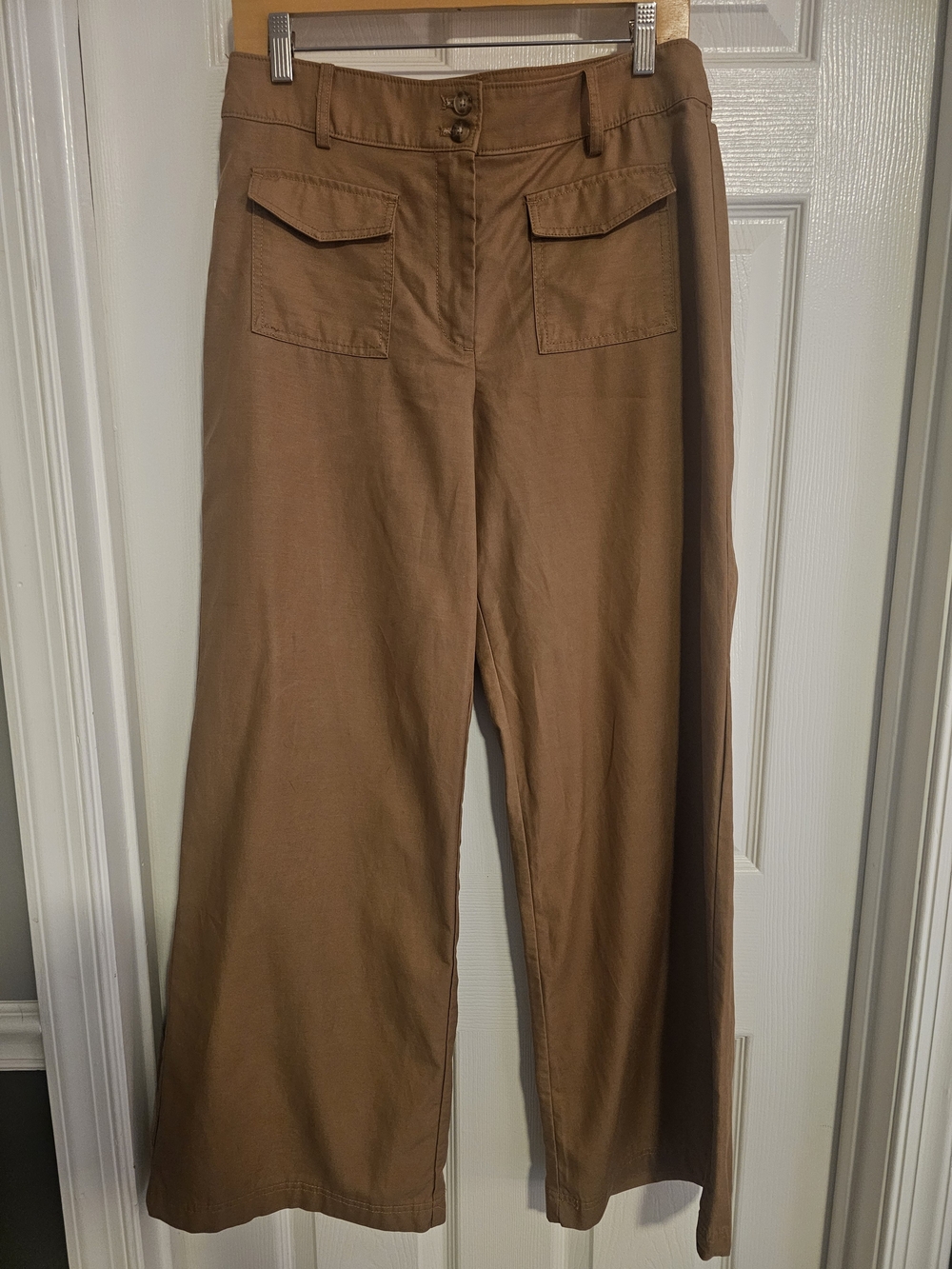 LOFT Wide-Leg Utility Pants in Chestnut Brown